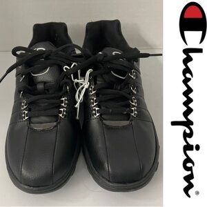 Champion - Black Leather Athletic Sneaker - Walking / Work / Casual Shoes